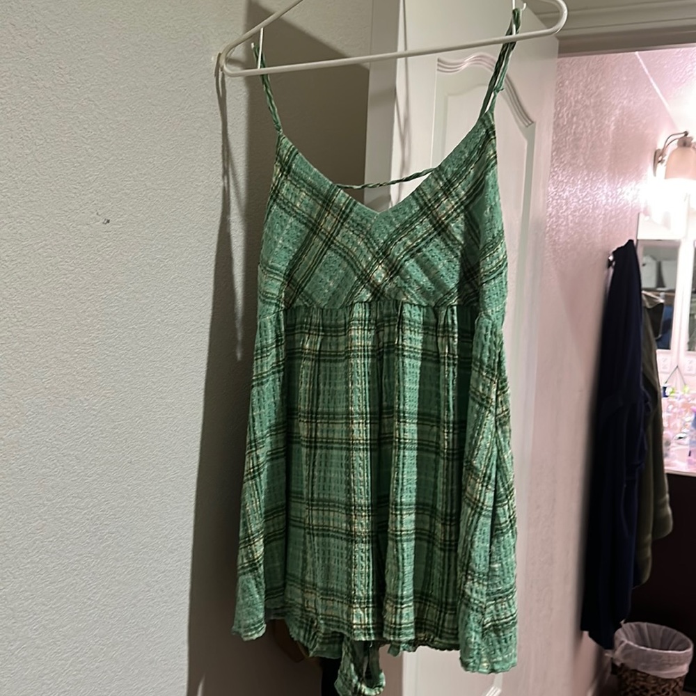 Urban outfitters green patterned romper